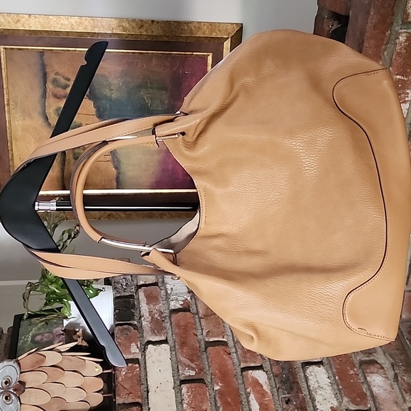 Sondra Roberts Handbags - Sondra Roberts Tan Slouchy Hobo Shoulder Bag  Soft Vegan Leather